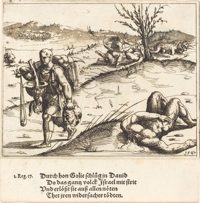 David halshugger Goliat, 1547. af Augustin Hirschvogel