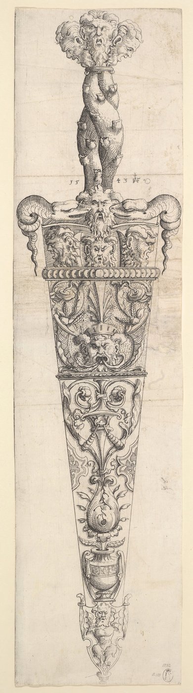 Design til en dolk og skede, 1543. af Augustin Hirschvogel