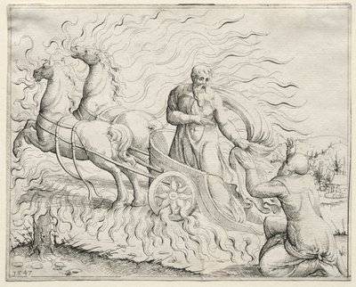 Elias stiger op til himlen af Augustin Hirschvogel