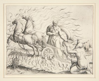 Elias i ildvognen af Augustin Hirschvogel