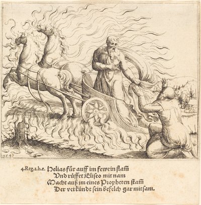 Elias er taget op til himlen, 1547. af Augustin Hirschvogel