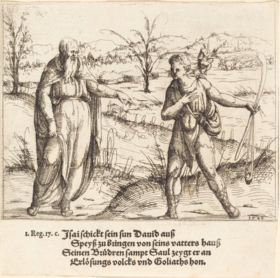 Jesse sender David til sine brødre og Saul, 1548. af Augustin Hirschvogel