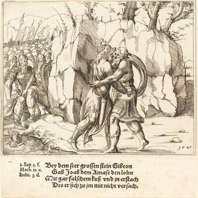 Joab forråder Abner af Augustin Hirschvogel