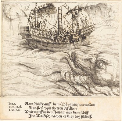 Jonas i hvalen. af Augustin Hirschvogel