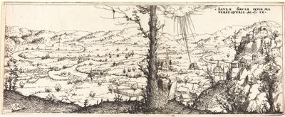 Landskab med Sankt Pauls omvendelse, 1545. af Augustin Hirschvogel