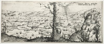 Landskab med omdannelse af saulus, 1545. af Augustin Hirschvogel
