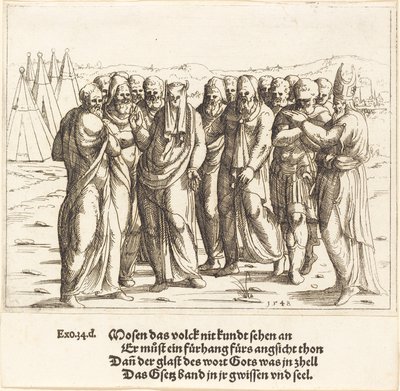 Moses taler til Israels børn, 1548. af Augustin Hirschvogel