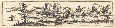 Flodlandskab med Saint Christopher af Augustin Hirschvogel