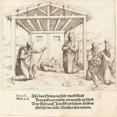 Hyrdernes tilbedelse, 1548. af Augustin Hirschvogel