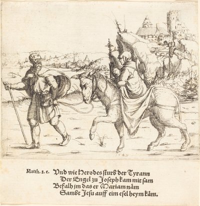Den hellige familie vender tilbage fra Egypten, 1549. af Augustin Hirschvogel