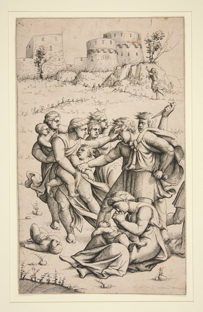 The Massacre of the Innocents (midterark fra serie på 3 ark) af Augustin Hirschvogel