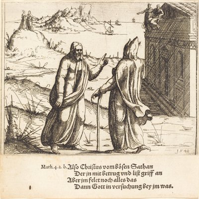 Kristi fristelse, 1548. af Augustin Hirschvogel