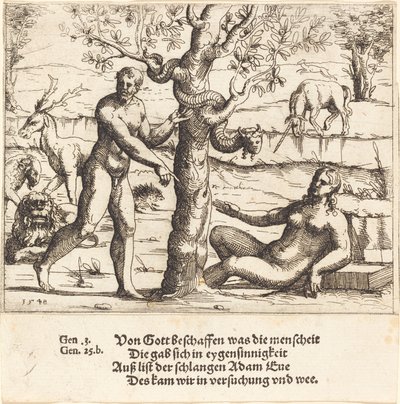 Evas fristelse af Augustin Hirschvogel