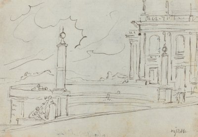 Ripettaen i Rom [verso] af Augustin Pajou