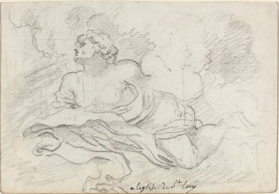Angel from the Assumption [recto] af Augustin Pajou after Charles Mellin