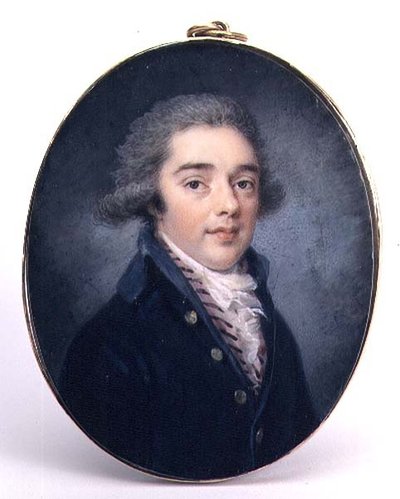 Portræt af en ung mand, ca.1790 (akvarel og gouache) af Augustin Ritt