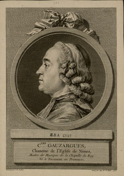 Portræt af Charles Gauzargues 1725-1799, 1767. af Augustin Saint Aubin de