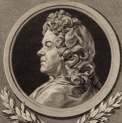 Portræt af komponisten Jean-Baptiste Lully 1632-1687, 1770. af Augustin Saint Aubin de