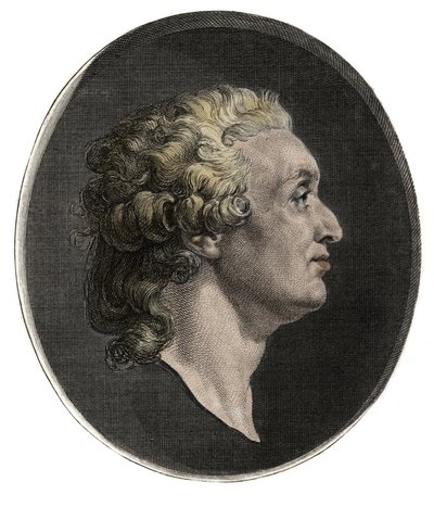Portræt af Marie Jean Antoine Nicolas de Cartat, Marquis de Condorcet (1743 - 1794) efter Augustin Saint-Aubin - 1736-1807 - af Augustin de (after) Saint Aubin