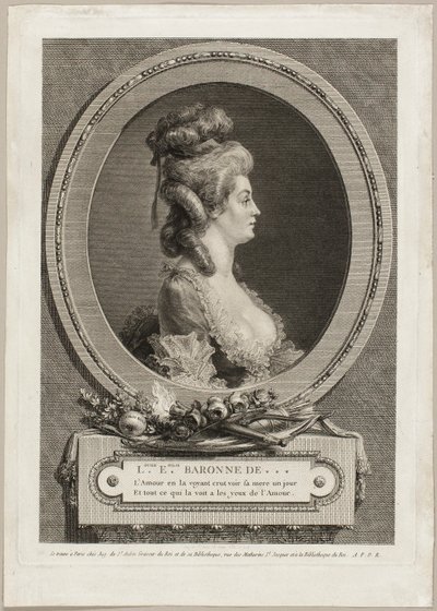 Louise Émilie, baronesse af *** Frankrig af Augustin de Saint-Aubin