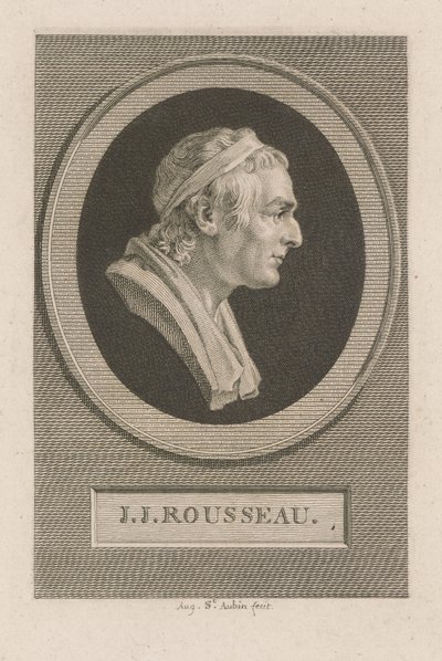 Portræt af J. J. Rousseau af Augustin de Saint-Aubin