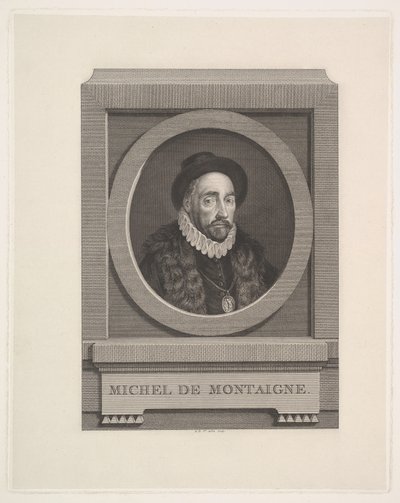 Portræt af Michel de Montaigne af Augustin de Saint-Aubin