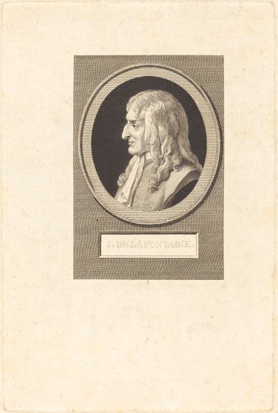 Jean de La Fontaine af Augustin de Saint Aubin