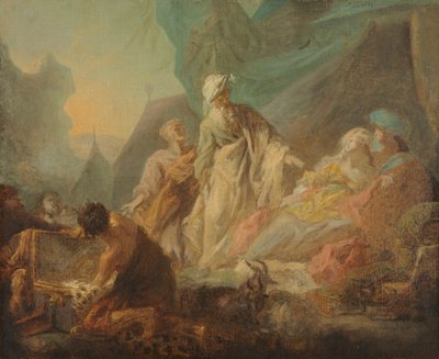 Laban søger efter sine stjålne guder, 1753. af Augustin de Saint Aubin