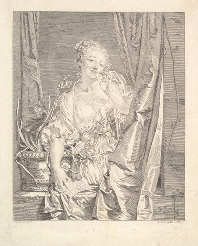 Le Baiser sendte et kys. af Augustin de Saint Aubin