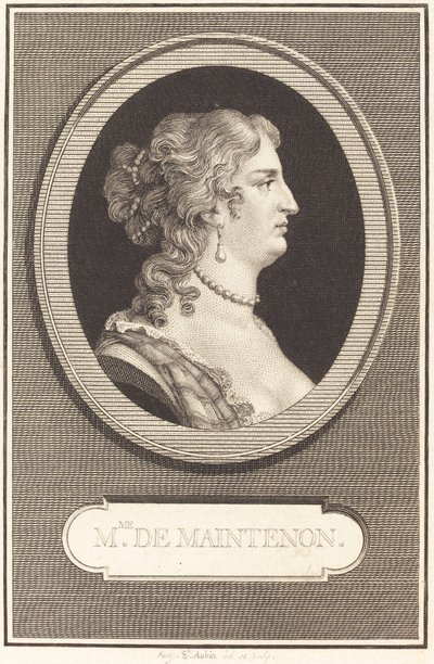 Madame de Maintenon af Augustin de Saint Aubin