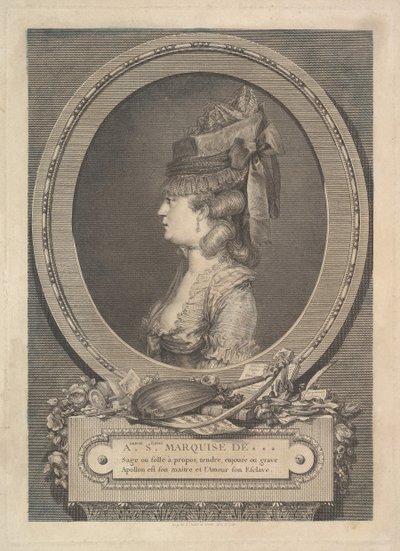 Portræt af Adrienne-Sophie Marquise de ***, 1779. af Augustin de Saint Aubin
