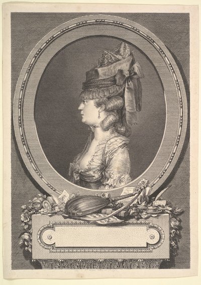 Portræt af Adrienne-Sophie Marquise de ***, 1779. af Augustin de Saint Aubin
