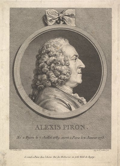 Portræt af Alexis Piron, 1776. af Augustin de Saint Aubin