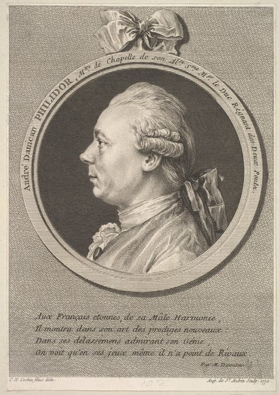 Portræt af André Danican Philidor, 1772. af Augustin de Saint Aubin