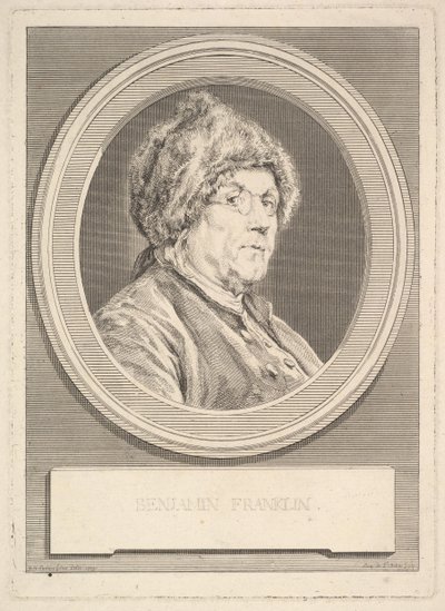Portræt af Benjamin Franklin, 1777. af Augustin de Saint Aubin