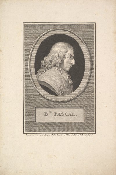 Portræt af Blaise Pascal, 1802. af Augustin de Saint Aubin