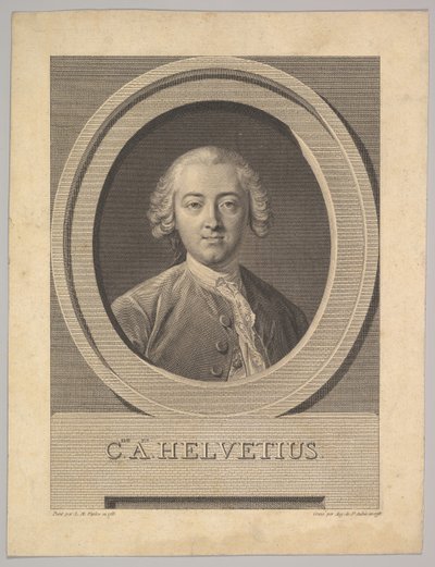Portræt af Claude Adrien Helvetius 1715-1771, 1772. af Augustin de Saint Aubin