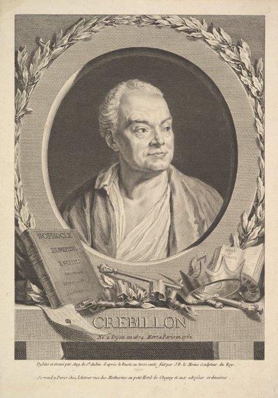 Portræt af Crebillon, 1770. af Augustin de Saint Aubin