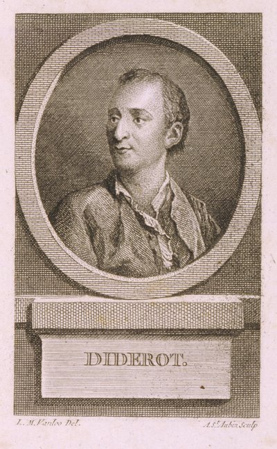 Portræt af Denis Diderot 17131784 af Augustin de Saint Aubin
