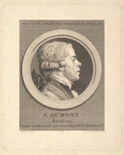 Portræt af Francois Dumont, 1788. af Augustin de Saint Aubin