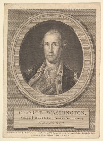 Portræt af George Washington, august 1836. af Augustin de Saint Aubin