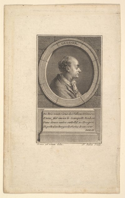 Portræt af Gessner, 1775. af Augustin de Saint Aubin