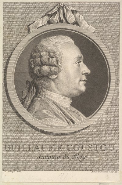 Portræt af Guillaume Coustou, 1770. af Augustin de Saint Aubin