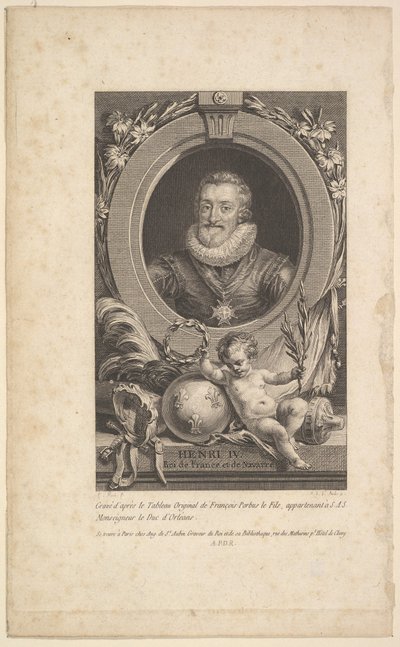 Portræt af Henri IV, 1777. af Augustin de Saint Aubin