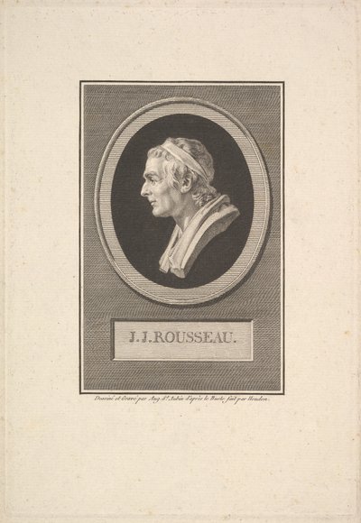 Portræt af J. J. Rousseau, 1801. af Augustin de Saint Aubin