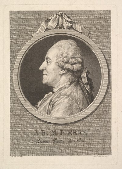 Portræt af Jean-Baptiste-Marie Pierre, 1775. af Augustin de Saint Aubin