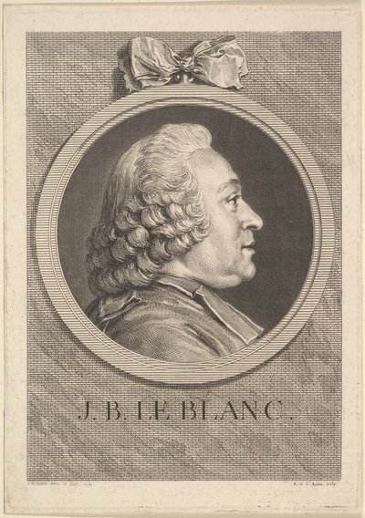 Portræt af Jean-Baptiste Le Blanc, 1750. af Augustin de Saint Aubin