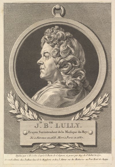 Portræt af Jean-Baptiste Lully, 1770. af Augustin de Saint Aubin
