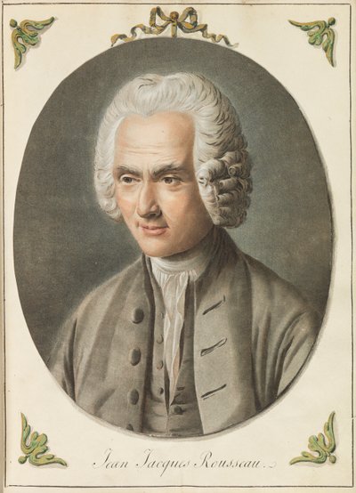 Portræt af Jean-Jacques Rousseau 1712-1778, ca 1775. af Augustin de Saint Aubin