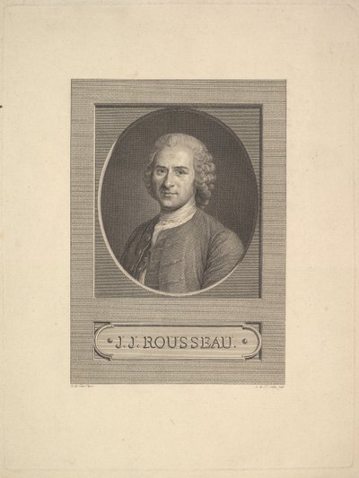 Portræt af Jean-Jacques Rousseau, 1777. af Augustin de Saint Aubin